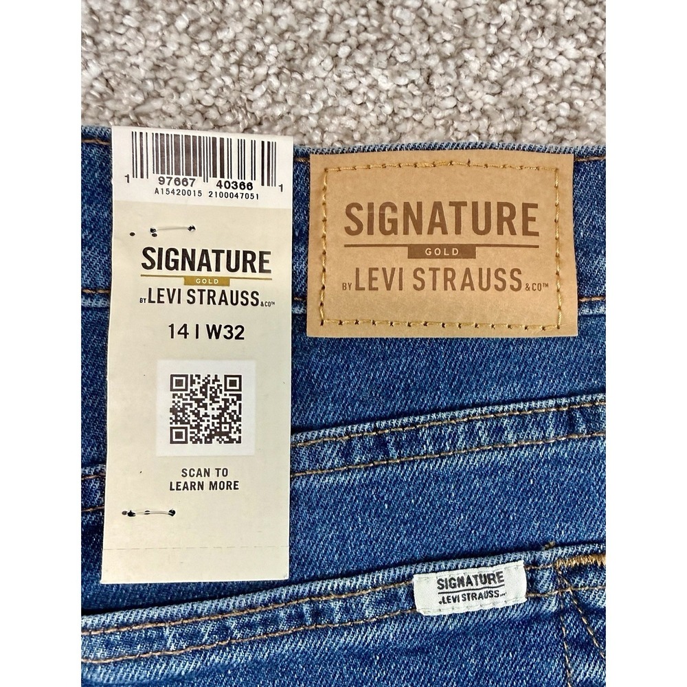 Levi Strauss Signature Womens 14 W32 Heritage High Rise 5" Jeans Shorts Stretch - Picture 8 of 8